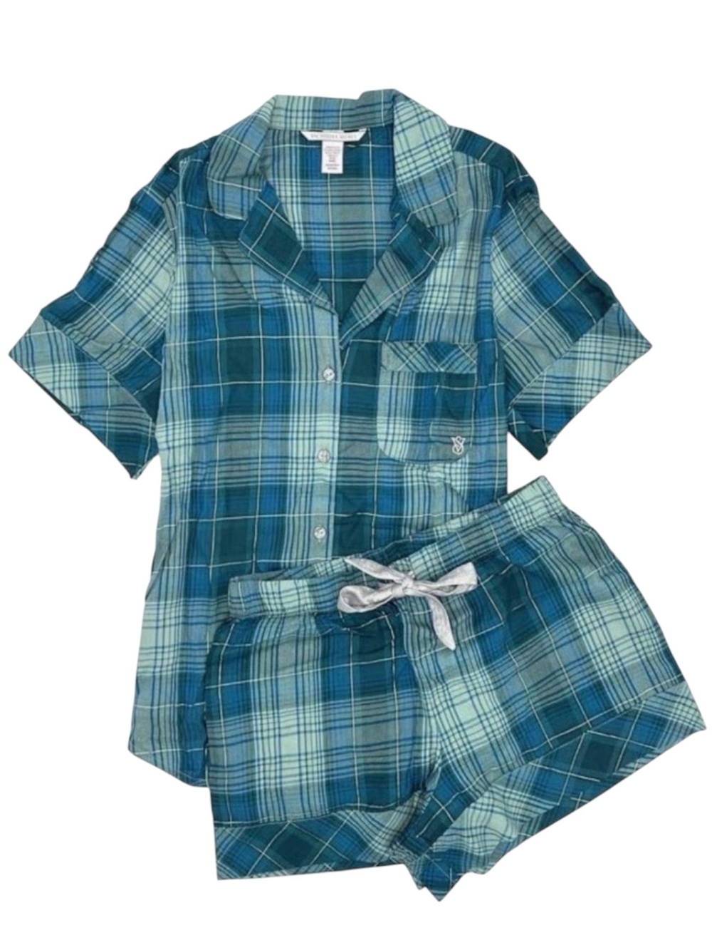 VICTORIA’S SECRET Plaid Cotton & Modal Blend Pajama Set Size Small
